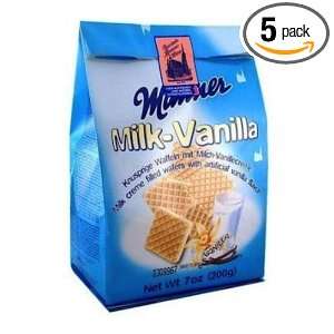 Manner Milk Vanilla Wafers, 7 Ounce Bags (Pack of 5):  