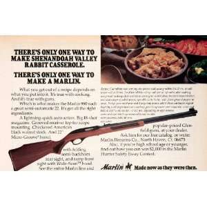  1979 Ad Marlin Firearms 22 Shotgun Shenandoah Valley 
