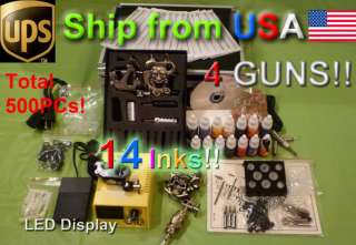 GUN TATTOO KIT MACHINE SUPPLY INK NEEDLE FROM USA G4  