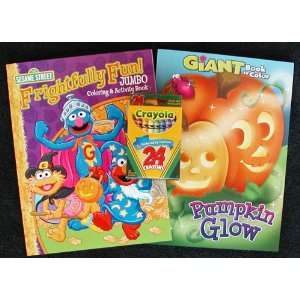  2 Halloween Coloring Books with 24 Crayola Crayons Toys & Games