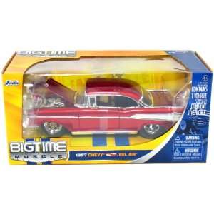 1957 Chevy Bel Air Hard Top 1/24 Scale Bigtime Muscle (Red)
