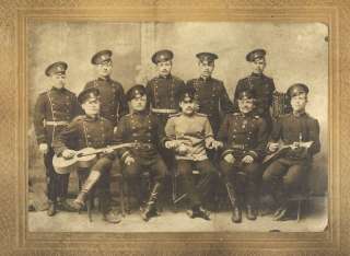 WW1 RUSSIAN IMPERIAL ARMY TROOPS GUITAR BALALAIKA PHOTO  