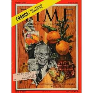  1955 Cover France California Governor Knight Orange Art 