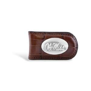 Mississippi Leather Croco Tan Magnetic Money Clip  Sports 