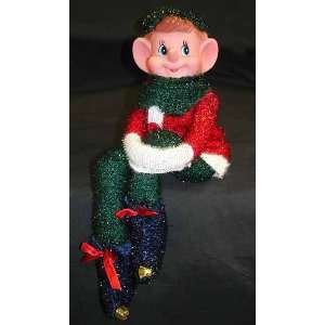  Poseable Christmas Tinsel Fabric Pixie Ornament 12
