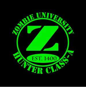 NEW Zombie University Undead Green Logo Shirt All Sizes Colors and 