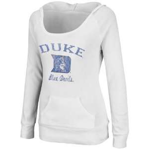 Duke Blue Devils Ladies Kiwi Long Sleeve Hooded T Shirt   White (Large 