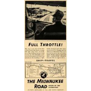  1951 Ad Milwaukee Road Railroad Hiawatha Route Map 