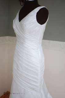 Mori Lee White Taffeta Mermaid Sleeveless Wedding Dress 10 NWOT  