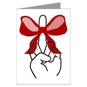 middle finger red Christmas bow greeting cards Funny Greeting Cards Pk 