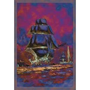  U.S. Navy Night Falls   12x18 Gallery Wrapped Canvas 