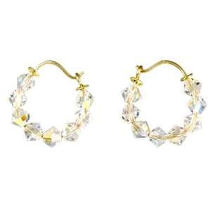  Flirt Swarovski Gold Stud Post Earings.: Jewelry