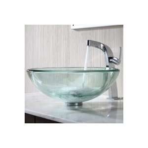   thick Glass Vessel Sink and Typhon Faucet Chrome C GV 101 19mm 15100CH