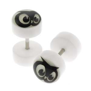   the Dark Owl Fake Plugs   0G Fake Part   16G Ear Wire   Sold as a Pair