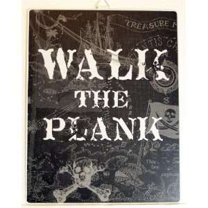  Pirates Skull & Crossbones WALK THE PLANK Tin Metal Sign 