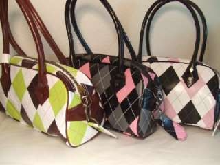   pattern purse tie key ring NWT handbag satchel tote plaid jlo argile