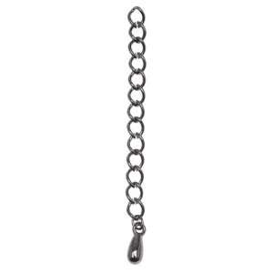  Gun Metal Plated 5mm Chain Necklace Extender W/ Drop 2 