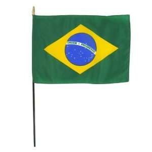  Brazil 8 x 12 Stick Flag: Patio, Lawn & Garden