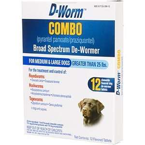  D Worm Combo Tablets Medium/Large Dog, 2 ct