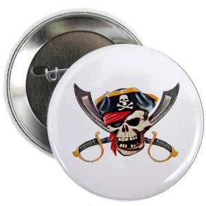   Button Pirate Skull with Bandana Eyepatch Gold Tooth: Everything Else