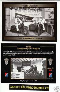 1945 HARLEY DAVIDSON ARMY NAVY E AWARD MOTORCYCLE CARD  