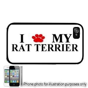 RAT Terrier Paw Love Dog Apple iPhone 4 4S Case Cover Black