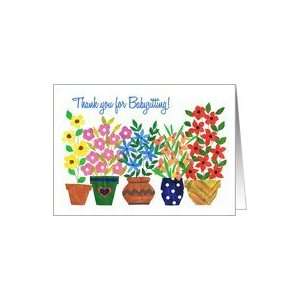  Thank You for Babysitting Card   Flower Power Card 