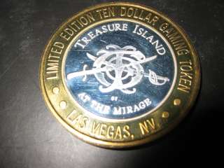Limited Edition TEN DOLLAR .999 SILVER Gaming Coin Token From TREASURE 