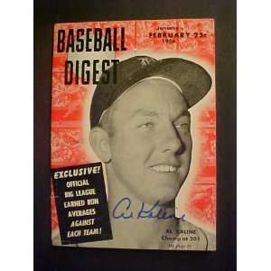 Al Kaline Detroit Tigers Autographed January   February 1956 Baseball 