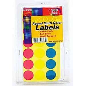  500 Round Colored Labels(Pack Of 48): Office Products