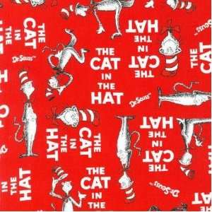  44 Wide The Cat In The Hat Book Cover Red Fabric By The 
