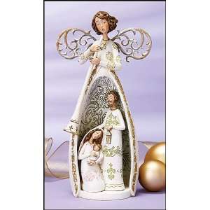  11 Angel Trumpet and Holy Family Statue, Nativity Set 