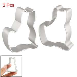   Silver Tone Sitting Cat Shaped Cake Cookie Cutters Moulds for Bakery