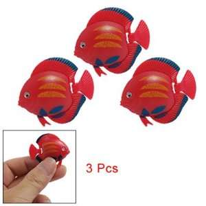  Como 3 Pcs Red Plastic Floating Tropical Fish for Aquarium 