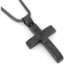  Hip Hop Bling Hematite Black Iced Out Tone Thieves Cross 