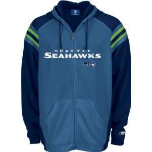  Seattle Seahawks Light Blue/Navy Bru Full Zip Fleece 