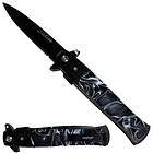 NEW Spring Assisted Opening Black Stiletto Pocket Knife  