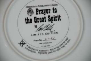 Franklin Mint/Paul Calle: PRAYER TO GREAT SPIRIT Plate  