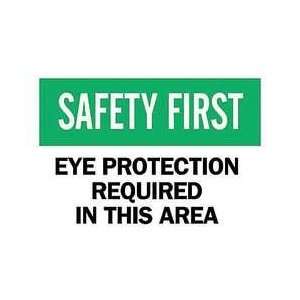 Sign,10x14,eye Protection Required   BRADY:  Industrial 