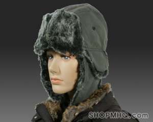 NWT Unisex Fur Trooper Bomber Buffalo Ski Hat Cap GREY  