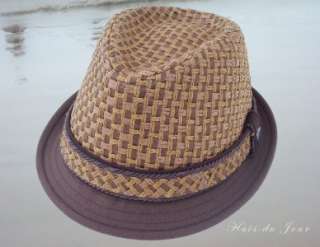 Headers Basket Weave Straw Stingy Brim Fedora Hat  