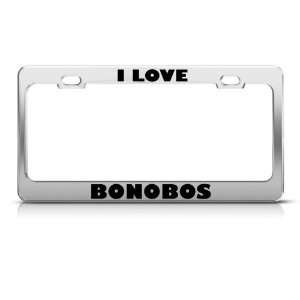 Love Bonobos Bonobos Animal Metal license plate frame Tag Holder