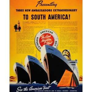   Line Travel South America   Original Print Ad: Home & Kitchen