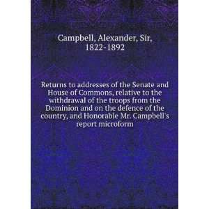   Campbells report microform Alexander, Sir, 1822 1892 Campbell Books