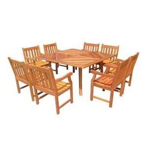     60 Wood Square Table & Wood Baltic Armchair Patio, Lawn & Garden