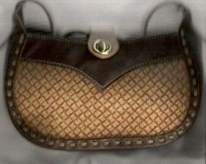 Hand tooled cowhide leather basket weave/upholstery shoulder style 