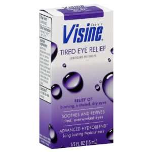  Visine Eye Drops, Lubricant, Tired Eye Relief, .5 oz 