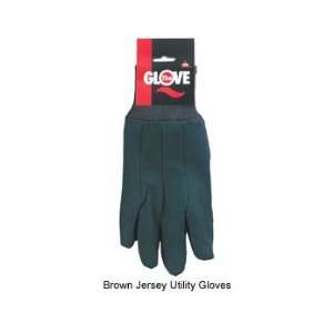  Stick GV7 Work Gloves, Brown Jersey   Red Fleece Lined: Automotive