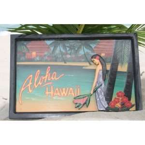    Vintage Sign ALOHA, HAWAII Tiki Huts   24 x 16