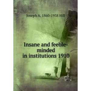  Insane and feeble minded in institutions 1910 Joseph A 